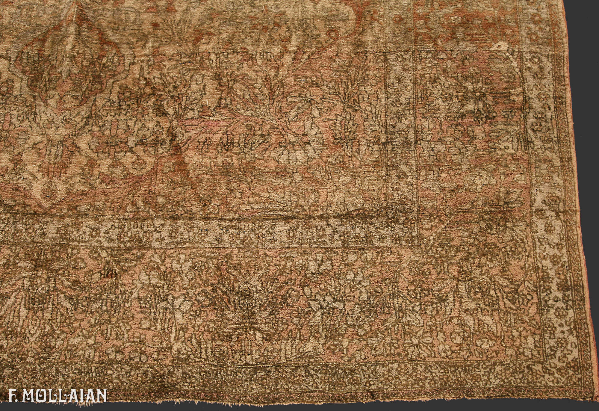 Tappeto Persiano Antico Kashan Mohtasham Seta n°:36834890